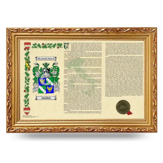 Amadosi Armorial Landscape Framed - Gold