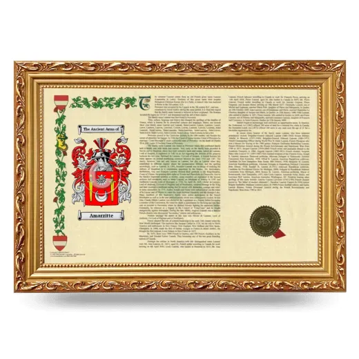 Amarzitte Armorial Landscape Framed - Gold