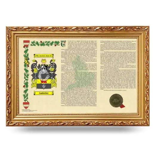 Amberley Armorial Landscape Framed - Gold
