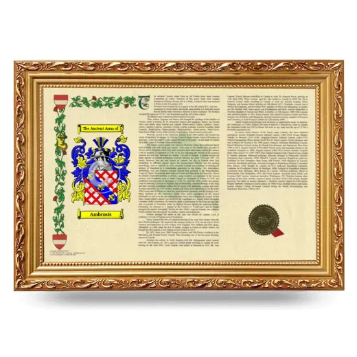 Ambrosis Armorial Landscape Framed - Gold