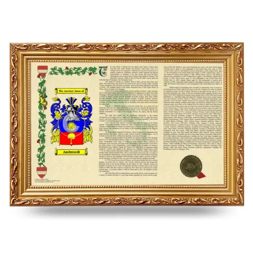 Ambrosoli Armorial Landscape Framed - Gold