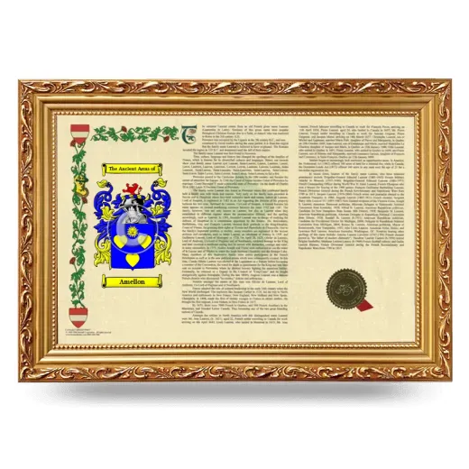 Amellon Armorial Landscape Framed - Gold
