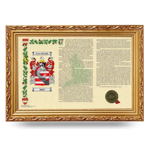 Amer Armorial Landscape Framed - Gold