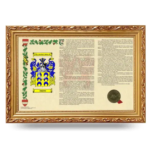 Amero Armorial Landscape Framed - Gold