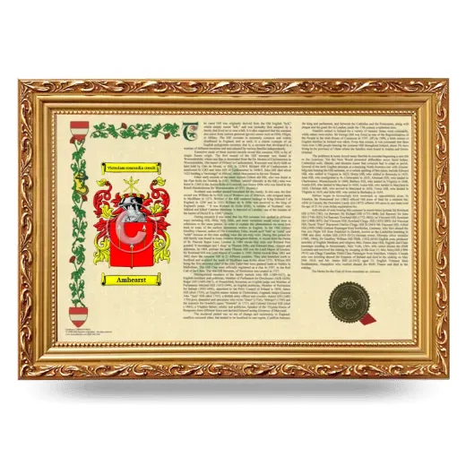 Amhearst Armorial Landscape Framed - Gold