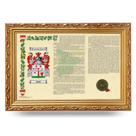 Amor Armorial Landscape Framed - Gold