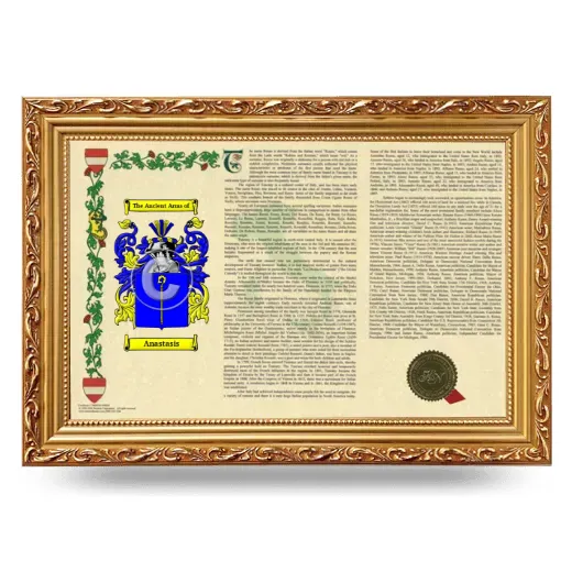 Anastasis Armorial Landscape Framed - Gold