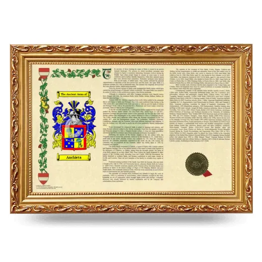 Anchieta Armorial Landscape Framed - Gold