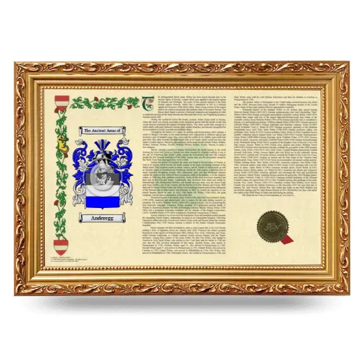 Anderegg Armorial Landscape Framed - Gold