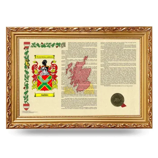 András Armorial Landscape Framed - Gold