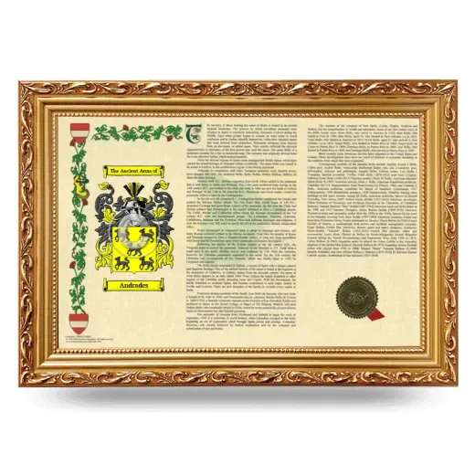 Andrades Armorial Landscape Framed - Gold
