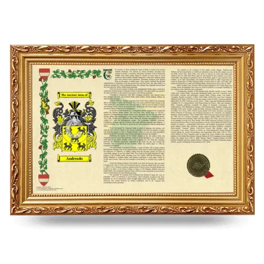 Andreado Armorial Landscape Framed - Gold