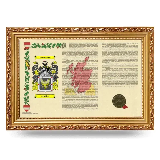 Andries Armorial Landscape Framed - Gold