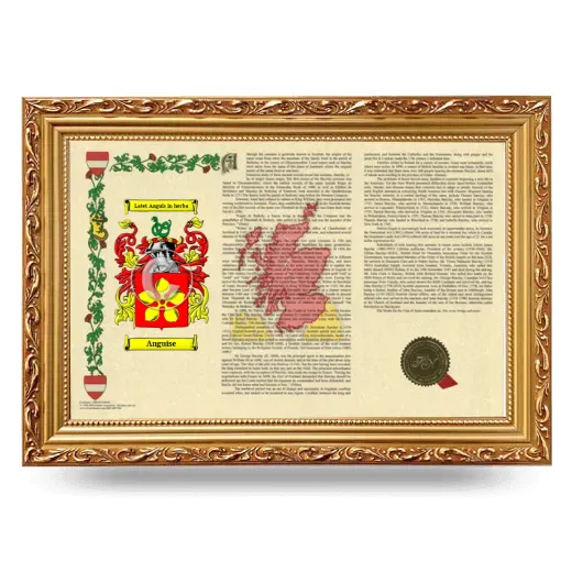 Anguise Armorial Landscape Framed - Gold