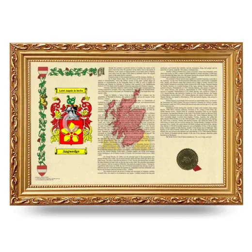 Angwedge Armorial Landscape Framed - Gold