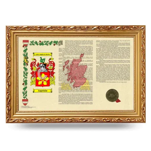 Angwishe Armorial Landscape Framed - Gold