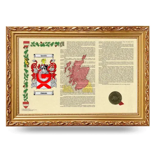 Annan Armorial Landscape Framed - Gold