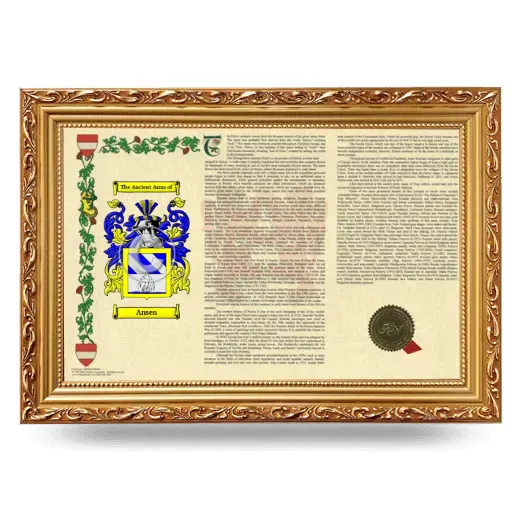 Ansen Armorial Landscape Framed - Gold