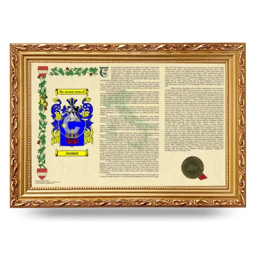 Ansiani Armorial Landscape Framed - Gold
