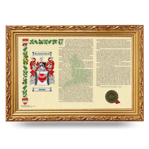 Antons Armorial Landscape Framed - Gold