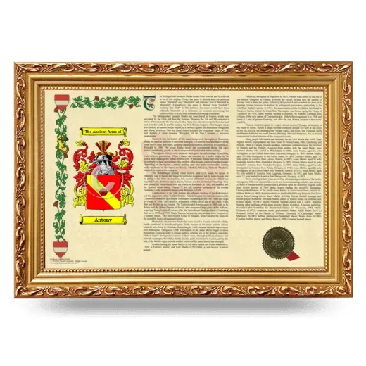 Antony Armorial Landscape Framed - Gold