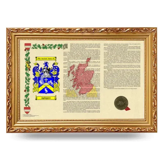 Aplegate Armorial Landscape Framed - Gold