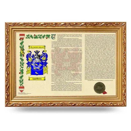 Appelberry Armorial Landscape Framed - Gold