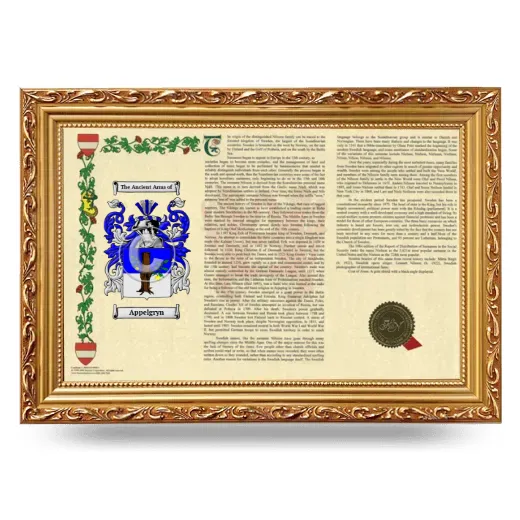 Appelgryn Armorial Landscape Framed - Gold