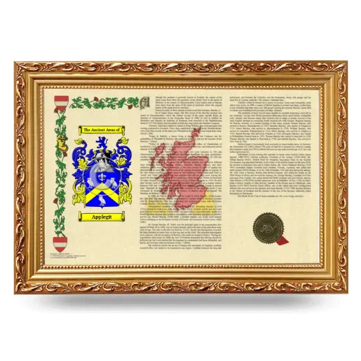 Applegit Armorial Landscape Framed - Gold