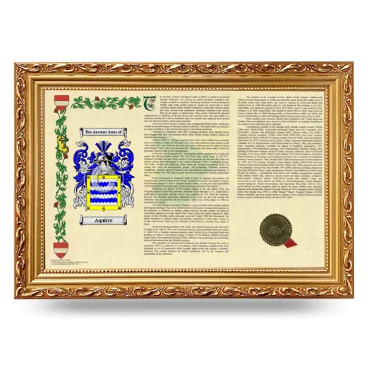 Aquirre Armorial Landscape Framed - Gold