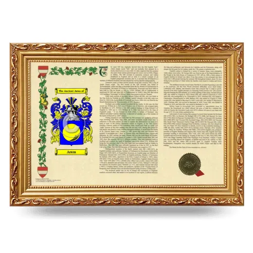 Aram Armorial Landscape Framed - Gold