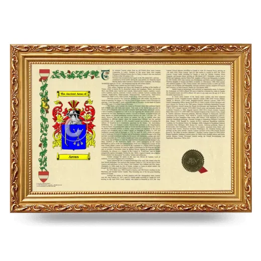 Arcan Armorial Landscape Framed - Gold
