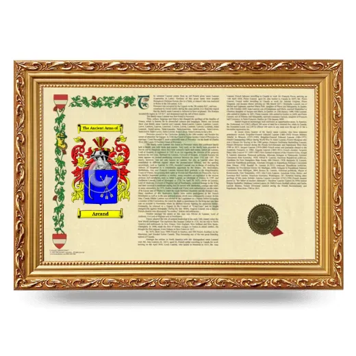 Arcand Armorial Landscape Framed - Gold