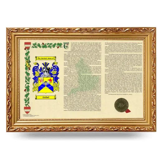 Archel Armorial Landscape Framed - Gold