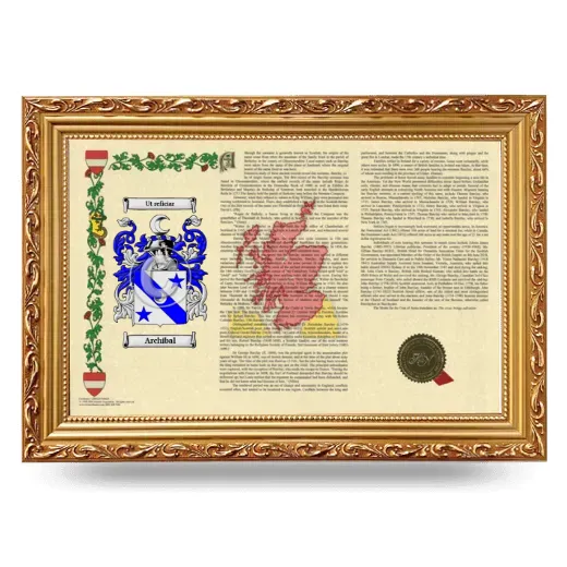 Archibal Armorial Landscape Framed - Gold