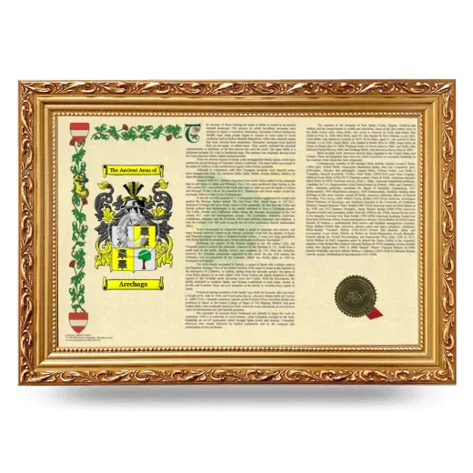 Arechaga Armorial Landscape Framed - Gold