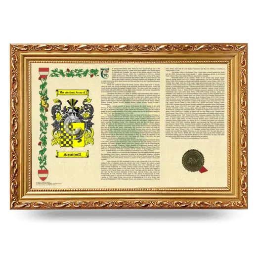 Arenstorff Armorial Landscape Framed - Gold