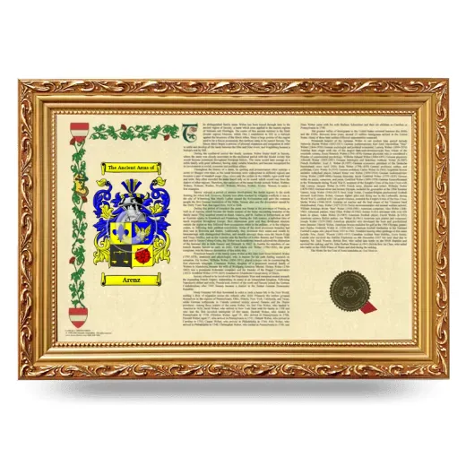 Arenz Armorial Landscape Framed - Gold
