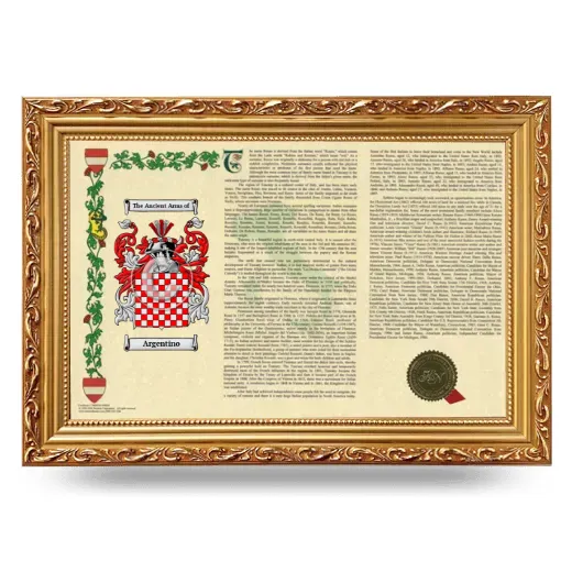 Argentino Armorial Landscape Framed - Gold