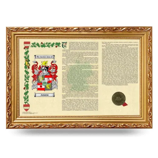 Armens Armorial Landscape Framed - Gold