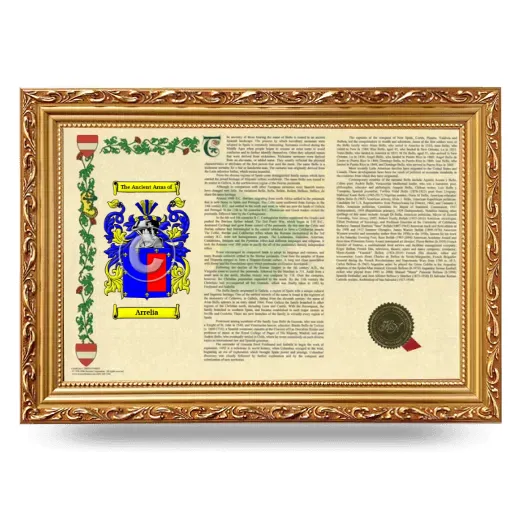 Arrelia Armorial Landscape Framed - Gold