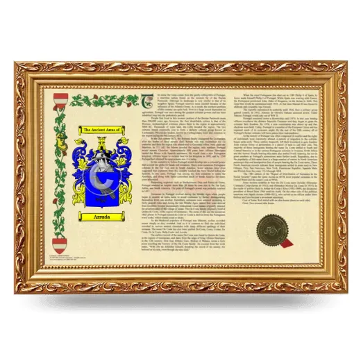 Arruda Armorial Landscape Framed - Gold