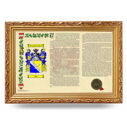 Arz Armorial Landscape Framed - Gold