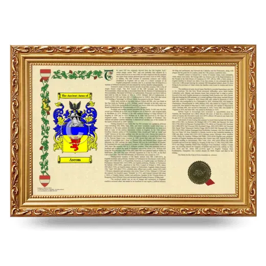 Ascom Armorial Landscape Framed - Gold