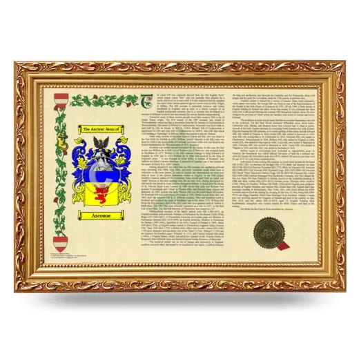 Ascoone Armorial Landscape Framed - Gold