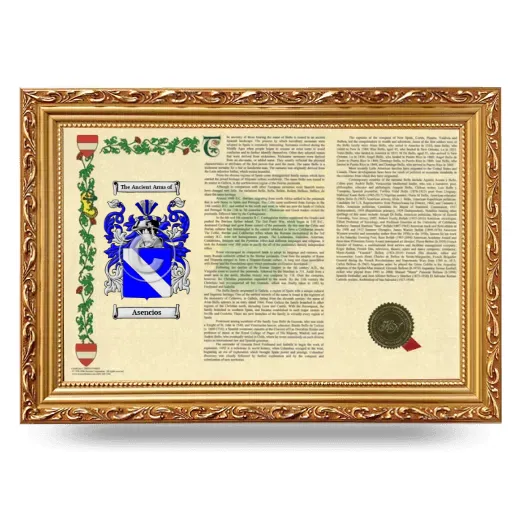 Asencios Armorial Landscape Framed - Gold