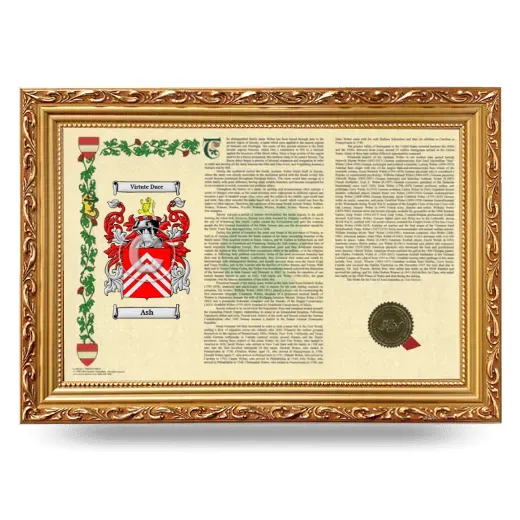 Ash Armorial Landscape Framed - Gold