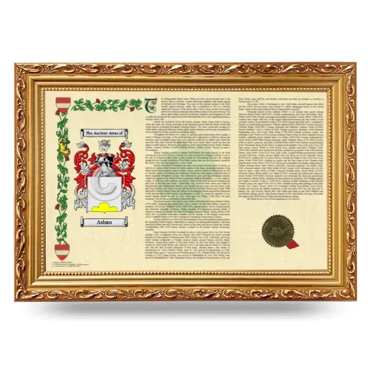 Ashau Armorial Landscape Framed - Gold