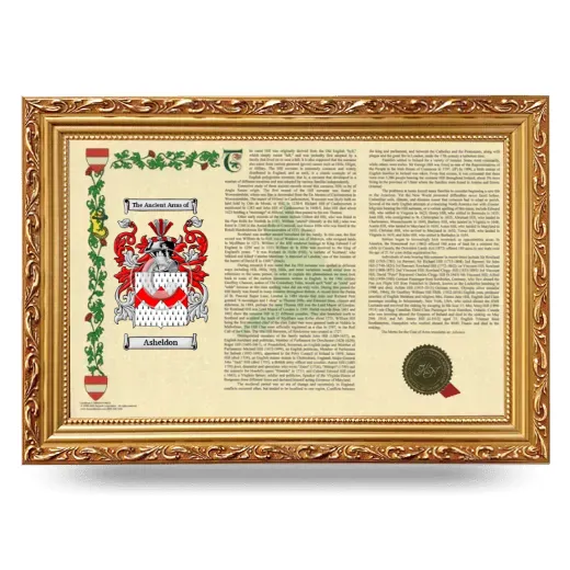 Asheldon Armorial Landscape Framed - Gold