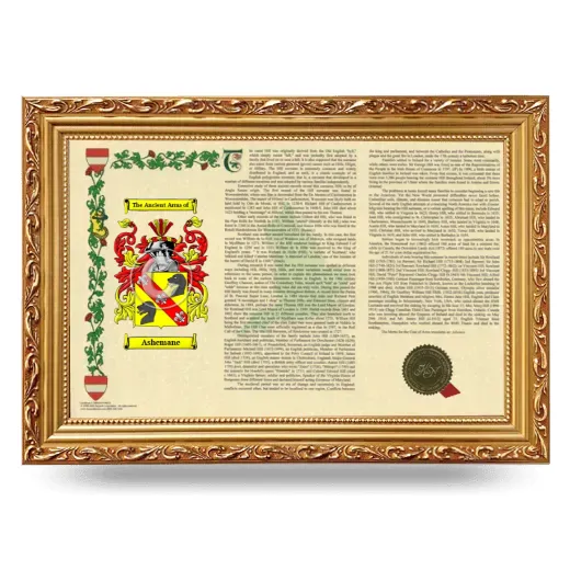 Ashemane Armorial Landscape Framed - Gold